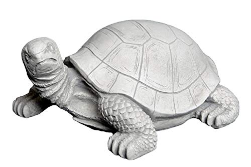 gartendekoparadies.de Schildkröte, Steinfigur, H. 12 cm, 5 kg, Grau, frostsicher aus Steinguss für Außenbereich von gartendekoparadies.de