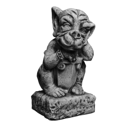 gartendekoparadies.de Gargoyle auf Sockel, Steinfigur, H. 38 cm, 16 kg, Grau, frostsicher aus Steinguss für Außenbereich gartendekoparadies.de Gargoyle auf Sockel, Steinfigur, H. 38 cm, 16 kg, Grau, frostsicher aus Steinguss für Außenbereich von gartendekoparadies.de