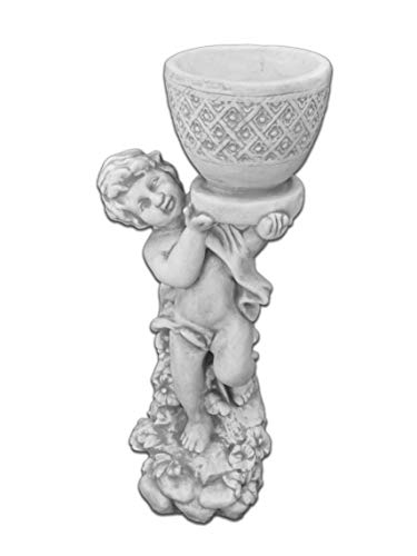 gartendekoparadies.de Junge mit Blumentopf Pflanzgefäß aus Steinguss, H. 66 cm, 2 Liter, 23 kg, Grau, frostsicher für Außenbereich gartendekoparadies.de Junge mit Blumentopf Pflanzgefäß aus Steinguss, H. 66 cm, 2 Liter, 23 kg, Grau, frostsicher für Außenbereich von gartendekoparadies.de