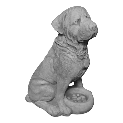 gartendekoparadies.de Hunde-Figur Rottweiler, Steinfigur, H. 36 cm, 12 kg, Grau, frostsicher aus Steinguss für Außenbereich von gartendekoparadies.de