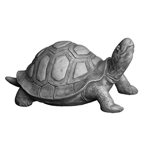 gartendekoparadies.de Schildkröte, Steinfigur, H. 20 cm, 14 kg, Grau, frostsicher aus Steinguss für Außenbereich von gartendekoparadies.de