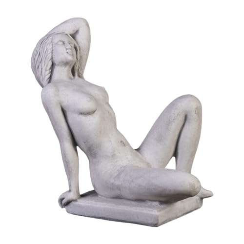 gartendekoparadies.de Erotische Frauen-Figur, Steinfigur, H. 42 cm, 21 kg, Grau, frostsicher aus Steinguss für Außenbereich von gartendekoparadies.de