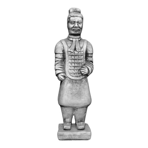 gartendekoparadies.de Statue chinesischer Terrakotta-Krieger, Steinfigur, H. 48 cm, 6 kg, Grau, frostsicher aus Steinguss für Außenbereich von gartendekoparadies.de