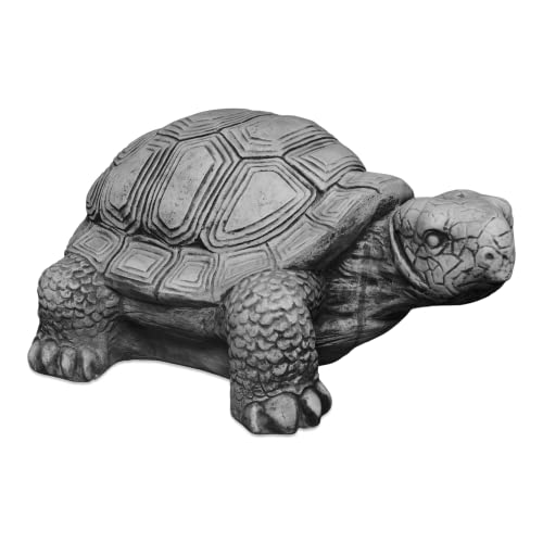 gartendekoparadies.de Statue Schildkröte, Steinfigur, H. 29 cm, 70 kg, Grau, frostsicher aus Steinguss für Außenbereich von gartendekoparadies.de