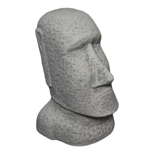 gartendekoparadies.de Moai die Stein-Statuen der Osterinsel, Steinfigur, H. 28 cm, 11 kg, Grau, frostsicher aus Steinguss für Außenbereich von gartendekoparadies.de