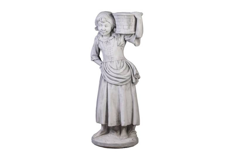 gartendekoparadies.de Pflanzkübel Junge und Mädchen Statue 2er-Set Pflanzsäulen, H. 111 cm, 125 / 110 kg (2er-Set), Frostsicher von gartendekoparadies.de