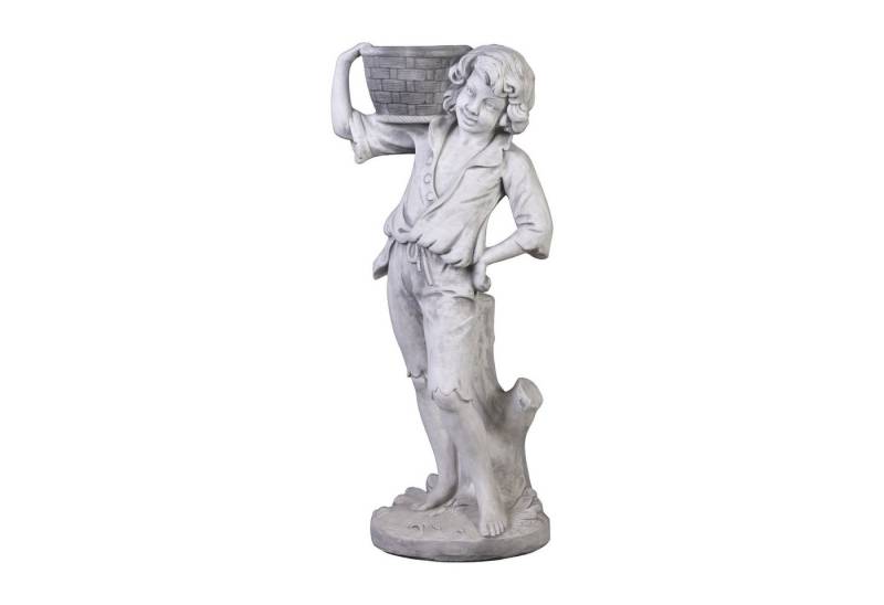 gartendekoparadies.de Pflanzkübel Statue Junge und Mädchen, 2er-Set, Pflanzsäulen, H. 111 cm, Steinguss (2er-Set), Frostsicher von gartendekoparadies.de