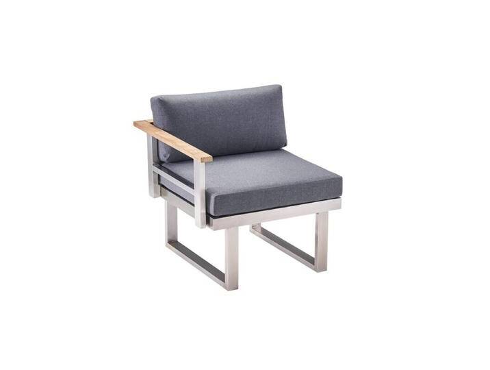 CASA DOMA Aragona DINING Lounge-Seitenteil 1-Sitzer, Edelstahl/Teak - Armlehne links von gartenmoebel-company