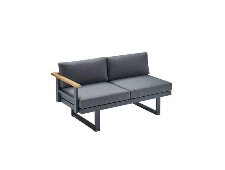 CASA DOMA Aragona DINING Lounge-Seitenteil 2-Sitzer, Alu/Teak - Armlehne links von gartenmoebel-company