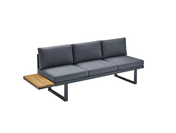 CASA DOMA Aragona DINING Lounge-Seitenteil 3-Sitzer mit Teak-Ablage, Aluminium von gartenmoebel-company