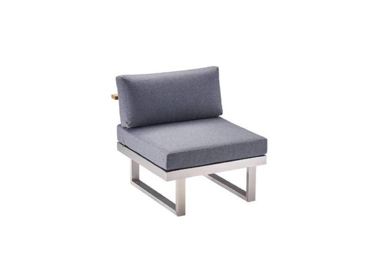 CASA DOMA Aragona Lounge-Mittelteil 1-Sitzer, Edelstahl/Teak von gartenmoebel-company