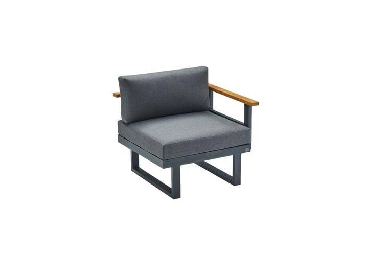 CASA DOMA Aragona Lounge-Seitenteil 1-Sitzer, Alu/Teak - Armlehne rechts von gartenmoebel-company