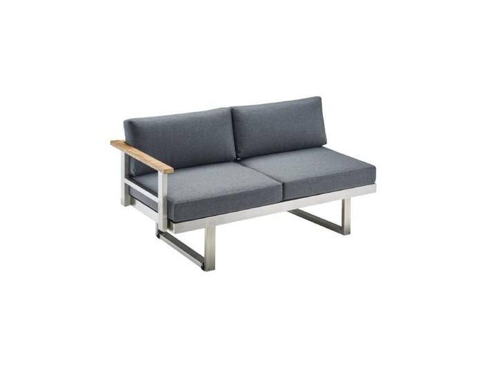 CASA DOMA Aragona Lounge-Seitenteil 2-Sitzer, Edelstahl/Teak - Armlehne links von gartenmoebel-company