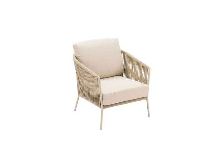 CASA DOMA Falcone Loungesessel - Gestell Alu cream Rope fossil Polster beige von gartenmoebel-company