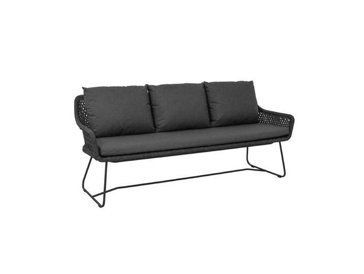 CASA DOMA Ribera Diningbank L-Form mit Kufen - Rope anthrazit – Raute von gartenmoebel-company