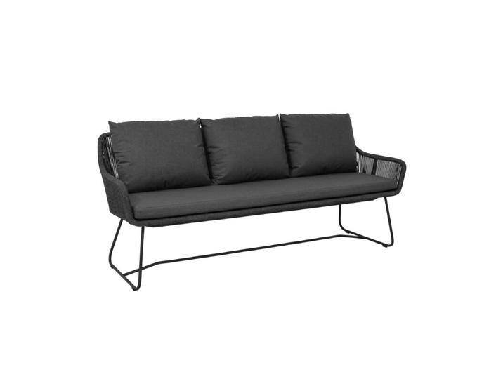 CASA DOMA Ribera Diningbank L-Form mit Kufen - Rope anthrazit – vertikal rund von gartenmoebel-company