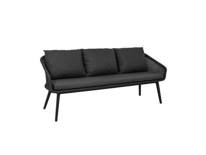 CASA DOMA Ribera Diningbank Rundform, Beine eckig - Rope anthrazit – Raute,Modern Country CASA DOMA Ribera Diningbank Rundform, Beine eckig - Rope anthrazit – Raute,Modern Country von gartenmoebel-company