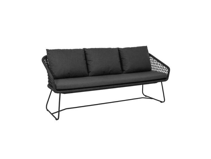 CASA DOMA Ribera Diningbank Rundform mit Kufen - Rope anthrazit – Knoten von gartenmoebel-company