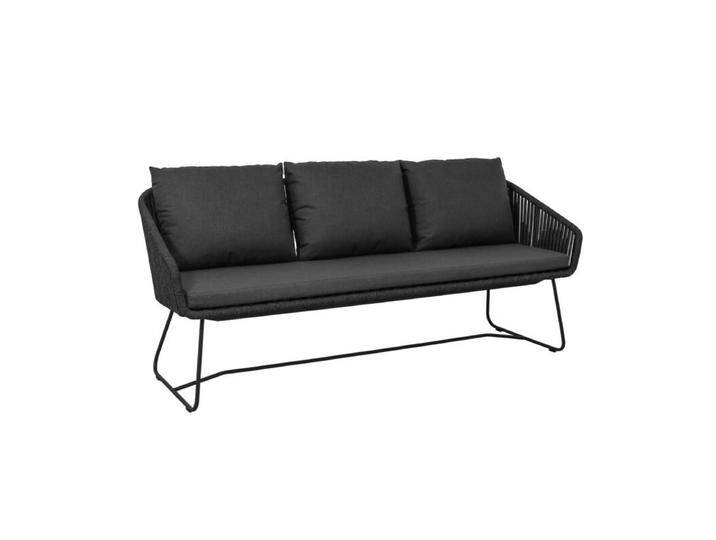 CASA DOMA Ribera Diningbank Rundform mit Kufen - Rope anthrazit – vertikal breit,Modern Country von gartenmoebel-company