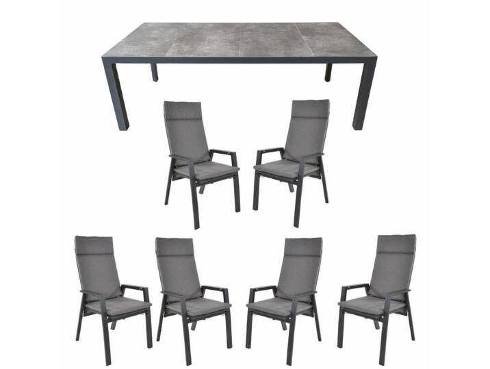 Lesli Living Gartenmöbel-Set mit Hochlehner Amir und Tisch Murcia 220x100 cm 7-teilig von gartenmoebel-company
