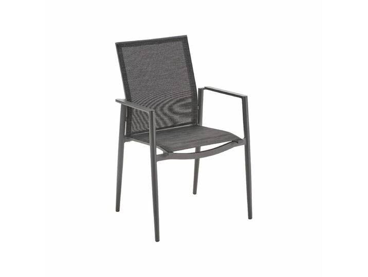 Liadomo Mannoli Stapelstuhl Textilgewebe - Aluminium-Auflage anthrazit,stapelbar,Geradlinig & pur von gartenmoebel-company