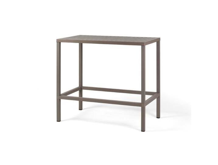 NARDI Cube High Bartisch Aluminium/Kunststoff - Gestell Alu taupe Tischplatte Kunststoff taupe - 120 × 70,Tischbein mit Höhenausgleich,Trendig & bunt von gartenmoebel-company