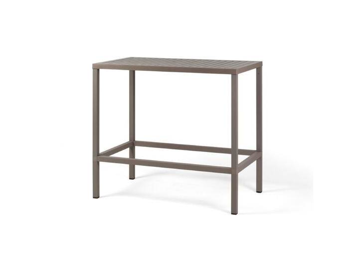 NARDI Cube High Bartisch Aluminium/Kunststoff - Gestell Alu taupe Tischplatte Kunststoff taupe - 120 × 70,Tischbein mit Höhenausgleich,Trendig & bunt von gartenmoebel-company