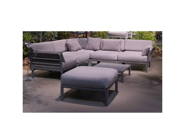 NARDI Maximo Eckloungeset plus Loungehocker und Loungetisch - Kunststoff basalto von gartenmoebel-company