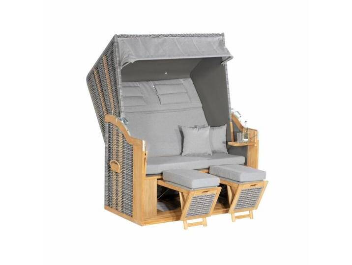 SunnySmart Rustikal 34 Z Teak XL Strandkorb - Polyrattan onix Dessin 1222 SunnySmart Rustikal 34 Z Teak XL Strandkorb - Polyrattan onix Dessin 1222 von gartenmoebel-company
