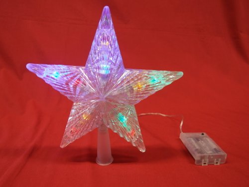 Baumspitze Christbaumspitze 24cm, 10 LED Multicolor, Batteriebetrieb, für Innen von gartenmoebel-einkauf