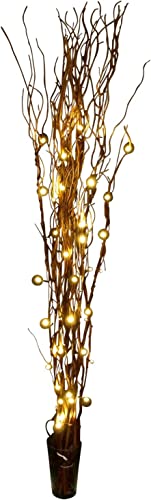 Weihnachtsdeko Weidenäste 120cm in braun, mit 40 LED warmweiss, Batteriebetrieb von gartenmoebel-einkauf