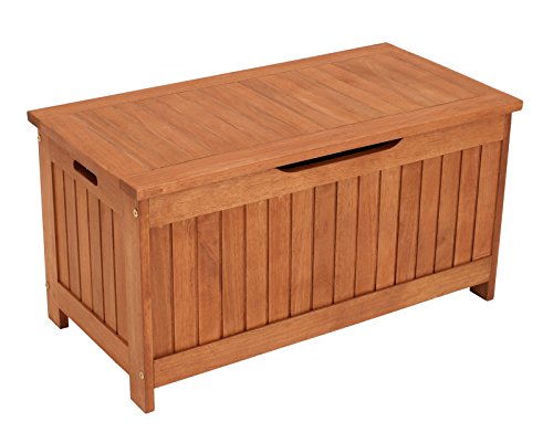 gartenmoebel-einkauf Kissenbox mit Deckel aus Eukalyptus Holz 88x45x45, FSC®-Zertifiziert von gartenmoebel-einkauf