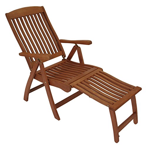 gartenmoebel-einkauf Klappsessel Maracaibo mit ausziehbarem Fussteil, klappbar, Eukalyptus Holz braun geölt, FSC®-Zertifiziert, Outdoor von gartenmoebel-einkauf