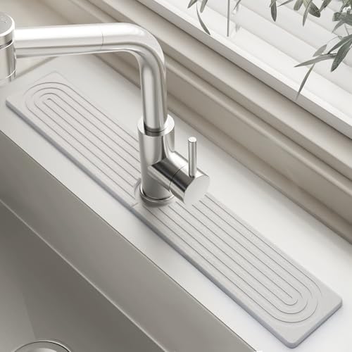 garvonti Stein-Wasserhahn-Matte für Küchenspüle, 59,9 cm, schnell wasserabsorbierende Steinablage für Spüle, super saugfähige Wasserhahnmatten, Kieselstein-Spülbeckenablage für Küche, Badezimmer garvonti Stein-Wasserhahn-Matte für Küchenspüle, 59,9 cm, schnell wasserabsorbierende Steinablage für Spüle, super saugfähige Wasserhahnmatten, Kieselstein-Spülbeckenablage für Küche, Badezimmer von garvonti