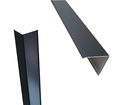 Aluwinkel anthrazitgrau Ral7016 Alu Kantenschutz anthrazit grau, 3fach gekantet, außen beschichtet 0,8mm stark (Länge: 1500 mm, Schenkel: 50x50 mm) Winkelprofil grau von gastro-blechdesign