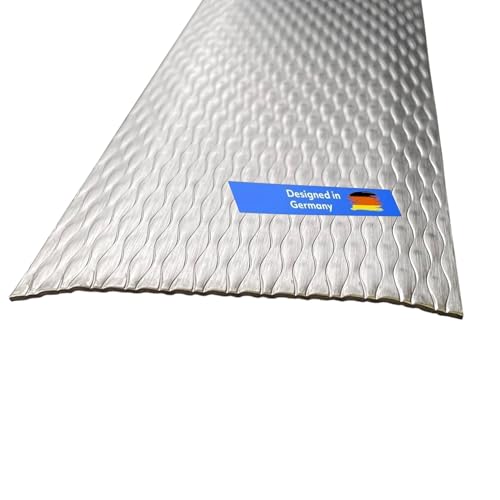 Gastro-Blechdesign Übergangsprofil - 90x16cm - Türschwellen Leiste 5WL- Übergangsleiste Edelstahl -1mm - Übergangsprofile Übergangsschiene - Bodenleiste 900x160mm von gastro-blechdesign