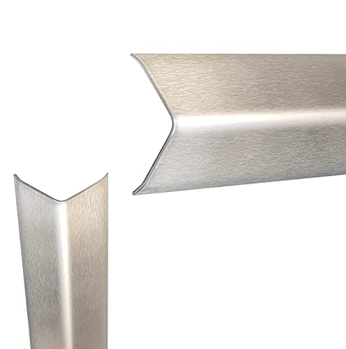 Kantenschutz Wand Länge: 300 cm 90 Grad Schenkel:40 x 20 mm 3-fach gekantet Winkelprofil Edelstahl K240 von gastro-blechdesign