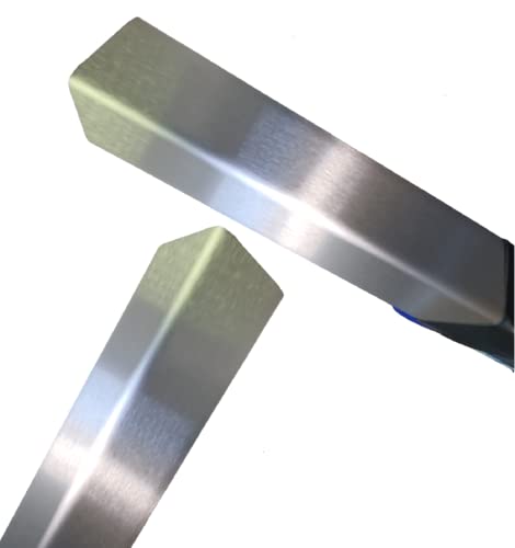Gastro-Blechdesign 2,5 Meter Kantenschutzprofil 2500mm Edelstahl Winkel 50x50 mm Schenkelinnenmaß aus Edelstahl k240 geschliffen 1 mm stark L Profil Winkelblech von gastro-blechdesign