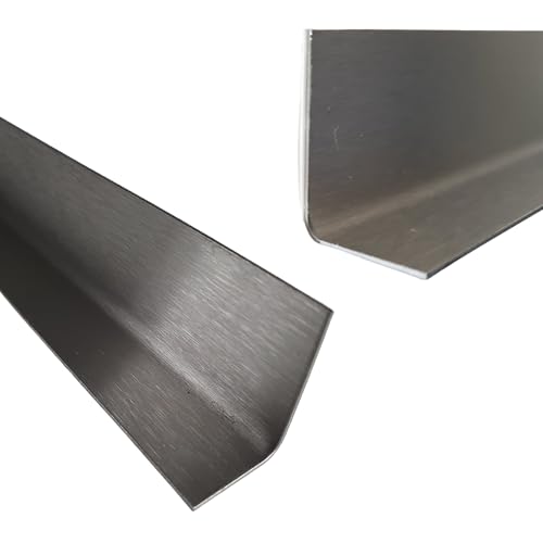 Küchenabschlussleiste Edelstahl - 1,25m lang - 5x3cm - 0,8mm stark - K240 geschliffen V2A - Abschlussleiste Arbeitsplatte INNEN-WINKEL -125cm 1250mm- Abschlussprofil 50x30mm von gastro-blechdesign