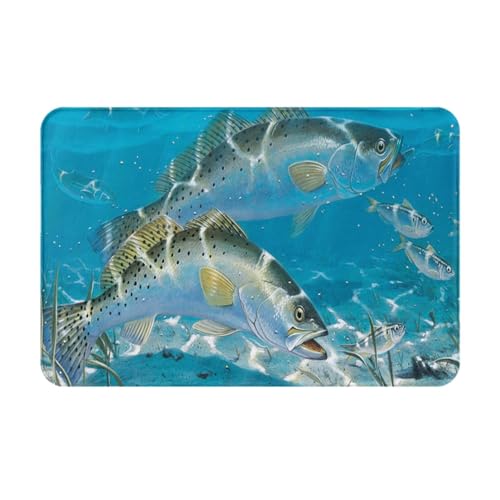 gawuoab Fischlachs 1,24"x16" rutschfeste waschbare Fußmatte für den Innenbereich, Fußmatte für die Vordertür, Badezimmerteppiche von gawuoab