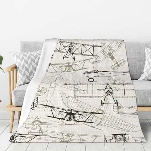 gawuoab Flugzeug 1,80"x60" Flanelldecke Superweiche Dicke gemütliche Bequeme Couch von gawuoab