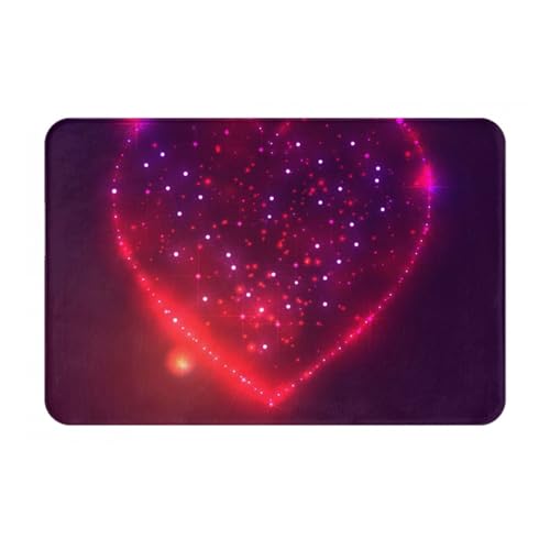 gawuoab Love Heart from Beautiful Bright Stars, 24"x16" rutschfeste, waschbare Fußmatte für den Innenbereich, Fußmatte für die Vordertür, Badezimmerteppiche von gawuoab