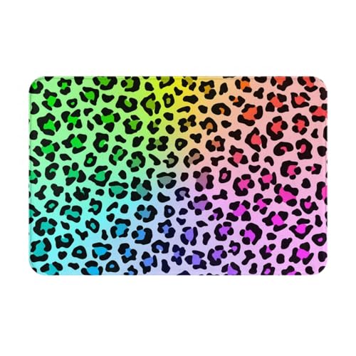 gawuoab Radial Rainbow Multicolor Leopard Muster, 24"x16" rutschfeste waschbare Fußmatte für den Innenbereich, Fußmatte für die Vordertür, Badezimmerteppiche von gawuoab