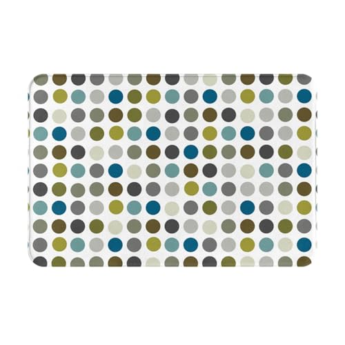 gawuoab Retro Mod Polka Dot Muster, 24"x16" rutschfeste waschbare Fußmatte für den Innenbereich, Fußmatte für die Vordertür, Badezimmerteppiche von gawuoab