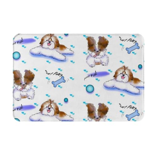 gawuoab Shih Tzu Pink Kleiner Druck, 24"x16" rutschfeste waschbare Fußmatte für den Innenbereich, Fußmatte für die Vordertür, Badezimmerteppiche von gawuoab