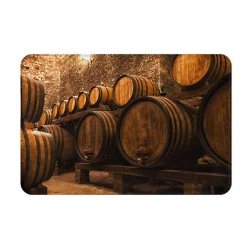 gawuoab Weineichenbehälter, 24"x16" rutschfeste waschbare Fußmatte für den Innenbereich, Fußmatte für die Vordertür, Badezimmerteppiche von gawuoab