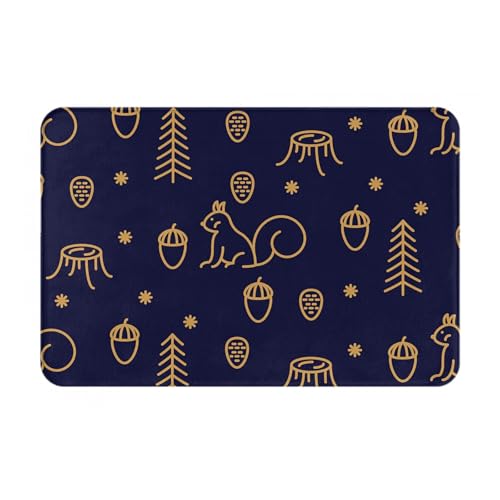 gawuoab Winter Woods and Squirrels Line Style Blau, 24"x16" rutschfeste, waschbare Fußmatte für den Innenbereich, Fußmatte für die Vordertür, Badezimmerteppiche gawuoab Winter Woods and Squirrels Line Style Blau, 24"x16" rutschfeste, waschbare Fußmatte für den Innenbereich, Fußmatte für die Vordertür, Badezimmerteppiche von gawuoab