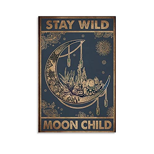 gbnh Vintage Poster RBW Stay Wild Moon Poster Dekorative Malerei Leinwand Wandkunst Wohnzimmer Poster Schlafzimmer Gemälde 30 x 45 cm von gbnh