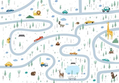 Fototapete 3d Effekt Tapete Cartoon Kinder Tiere Pflanzen Wald Auto Natur 400x256cm Wandbilder Vliestapete Seiden Wand Deko Wohnzimmer/Schlafzimmer Fototapete 3d Effekt Tapete Cartoon Kinder Tiere Pflanzen Wald Auto Natur 400x256cm Wandbilder Vliestapete Seiden Wand Deko Wohnzimmer/Schlafzimmer von gdkldfg