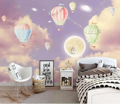 Fototapete 3d Effekt Tapete Cartoon Mädchen Mond Wolken Heißluftballon Himmel Natur 350x250cm Wandbilder Vliestapete Seiden Wand Deko Wohnzimmer/Schlafzimmer Fototapete 3d Effekt Tapete Cartoon Mädchen Mond Wolken Heißluftballon Himmel Natur 350x250cm Wandbilder Vliestapete Seiden Wand Deko Wohnzimmer/Schlafzimmer von gdkldfg